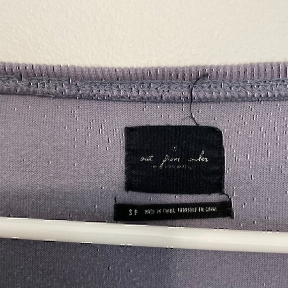 OUT FROM UNDER URBAN OUTFITTERS Vica Boat Neck Sweatshirt Periwinkle Velour Boxy - Picture 4 of 12